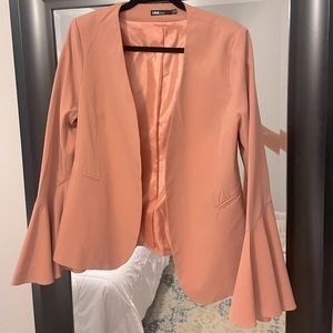 Blush blazer, flare arms